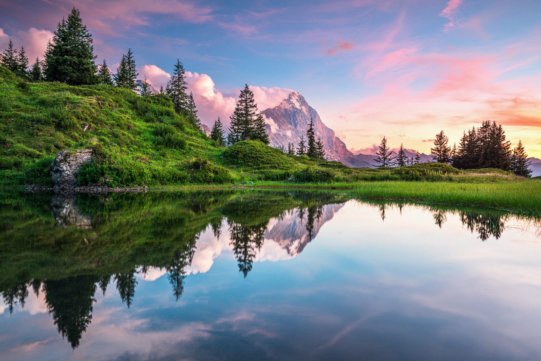 Eiger Sonnenuntergang, Berner Oberland Schweiz